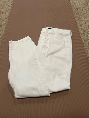 Express White Straight Leg Jeans